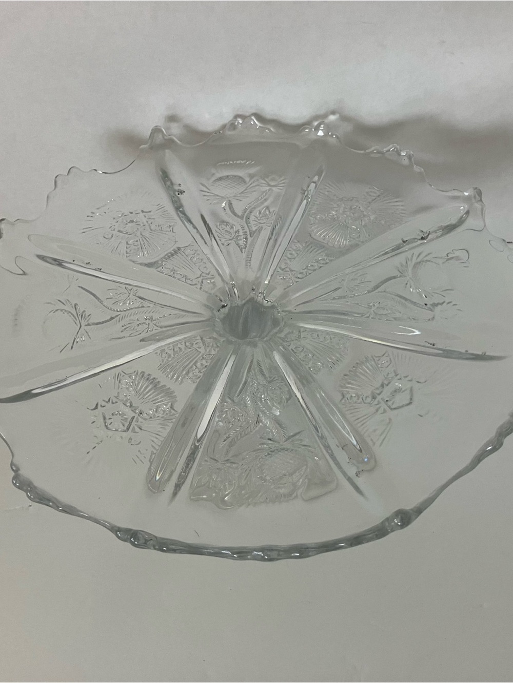 Antique EAPG “Paneled Thistle” Clear Glass Serving Plate